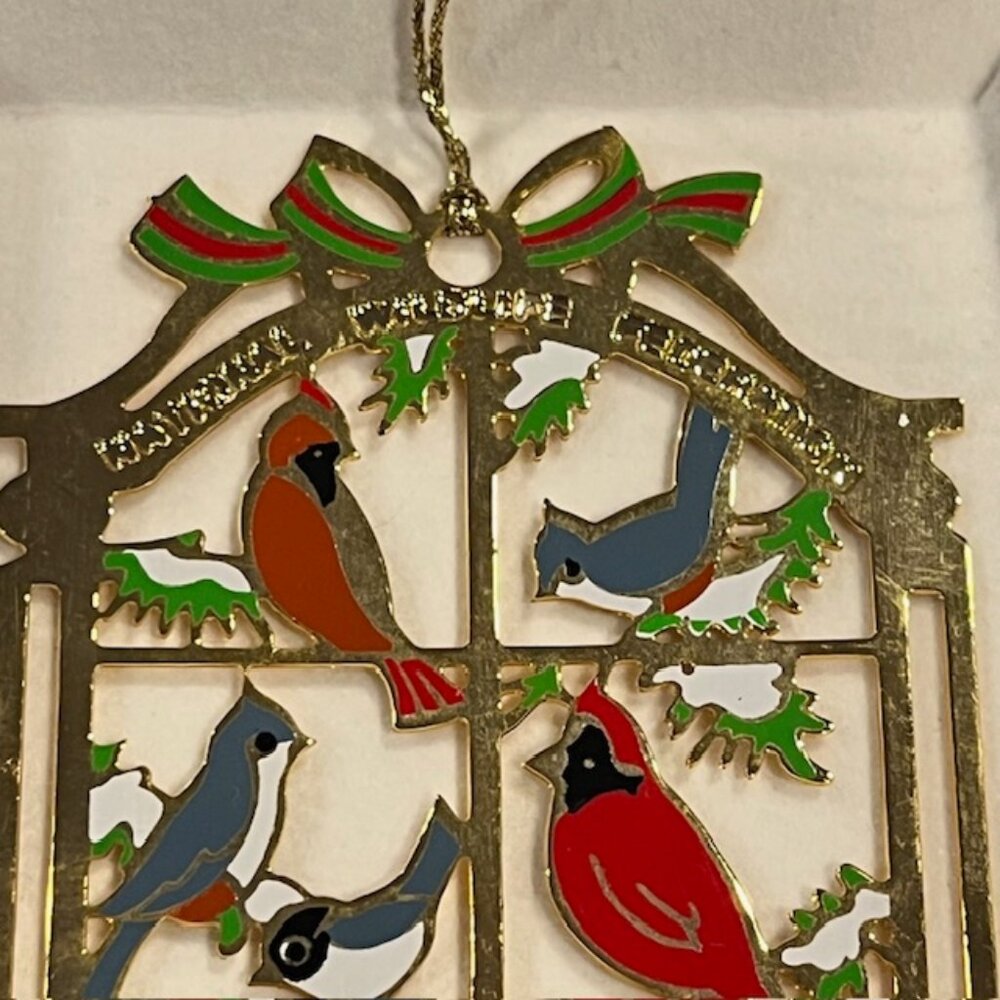 Camerlane Birds in Window National Wildlife Ornament 24Kt Gold Finish with Box - Picture 3 of 5